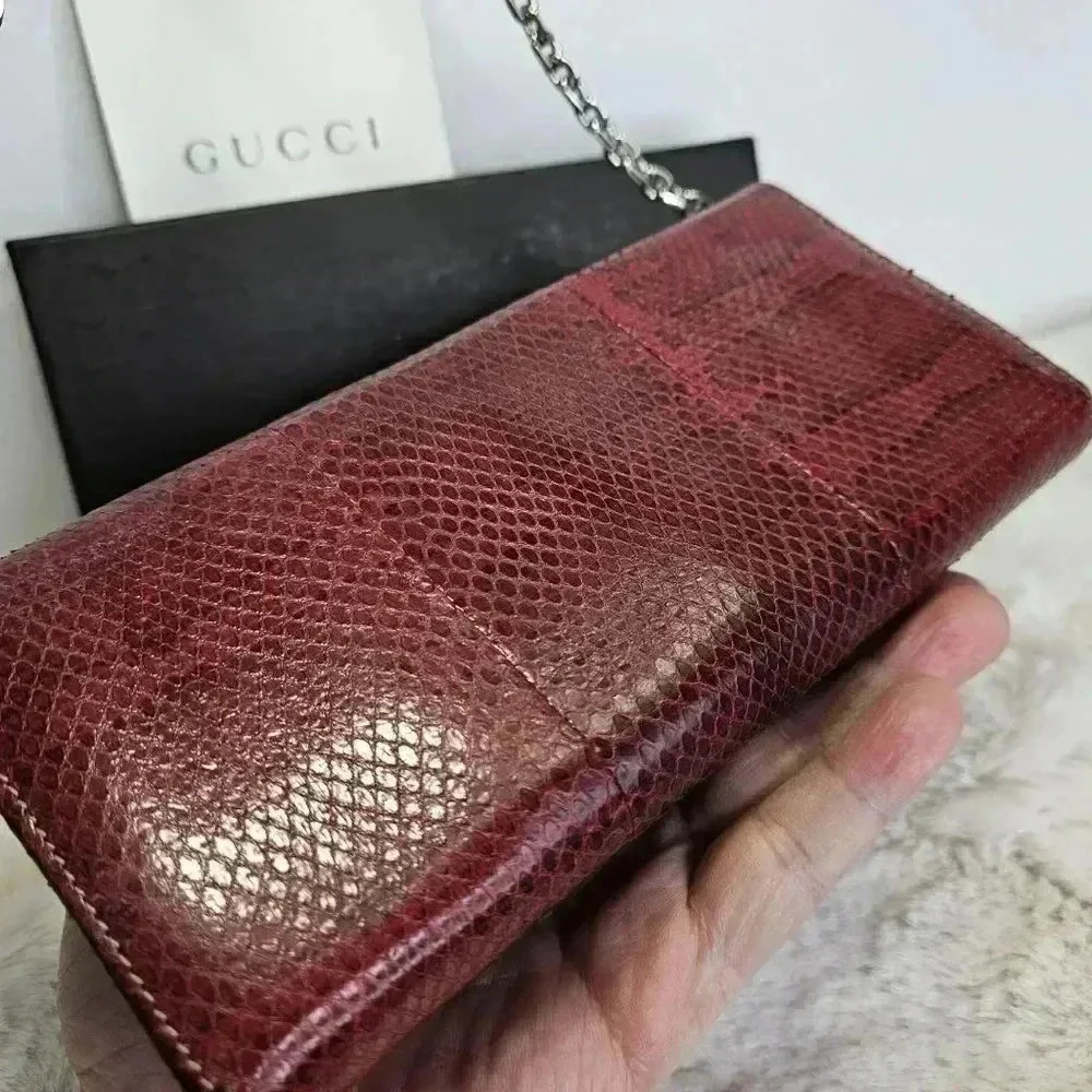Gucci Python Leather Wallet  On Chain - Picture 7 of 16